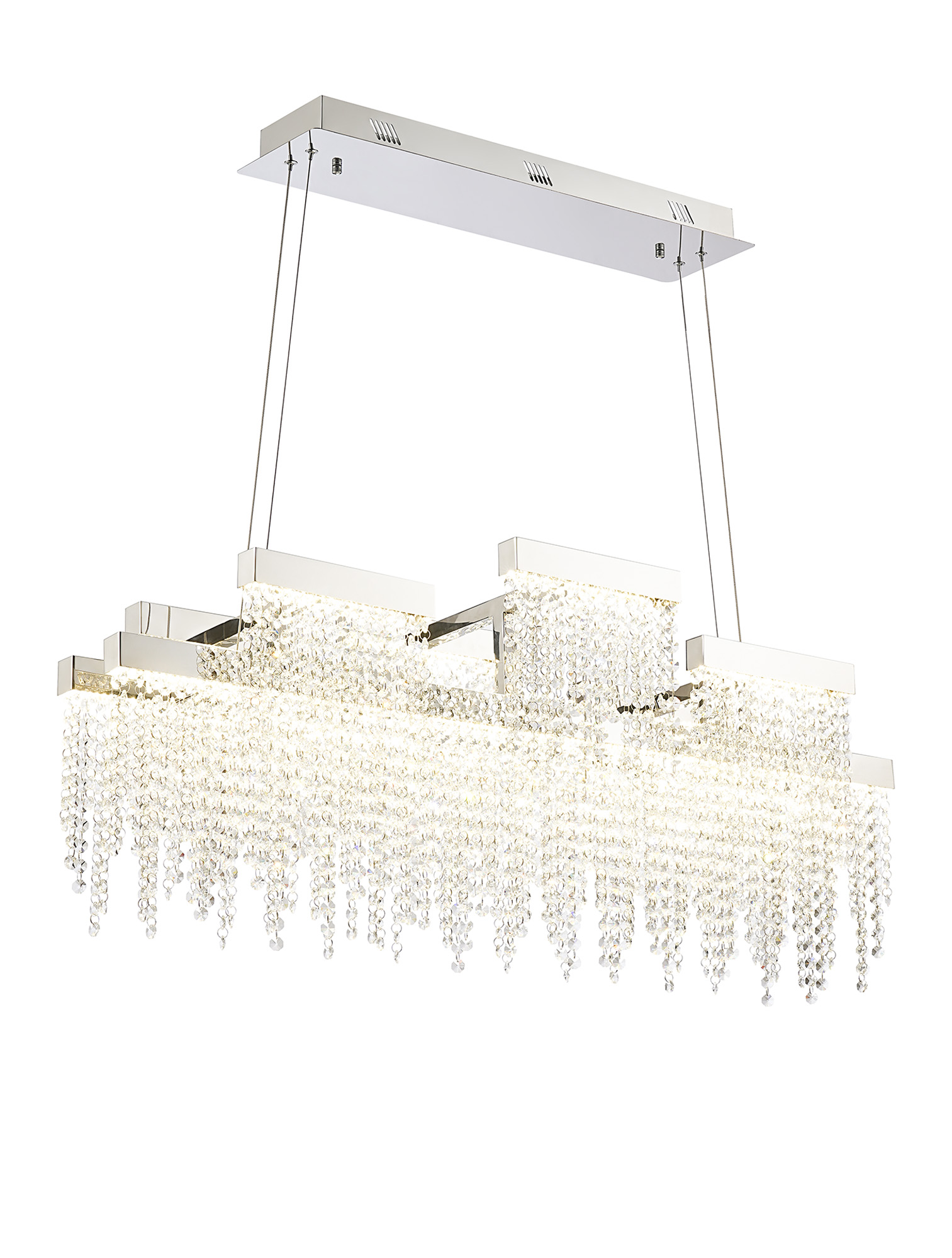 Bano Polished Chrome Crystal Ceiling Lights Diyas Linear Crystal Fittings Bano Polished Chrome Crystal Ceiling Lights Diyas Linear Crystal Fittings